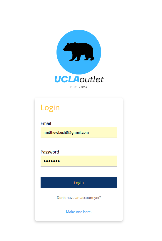 The login page.